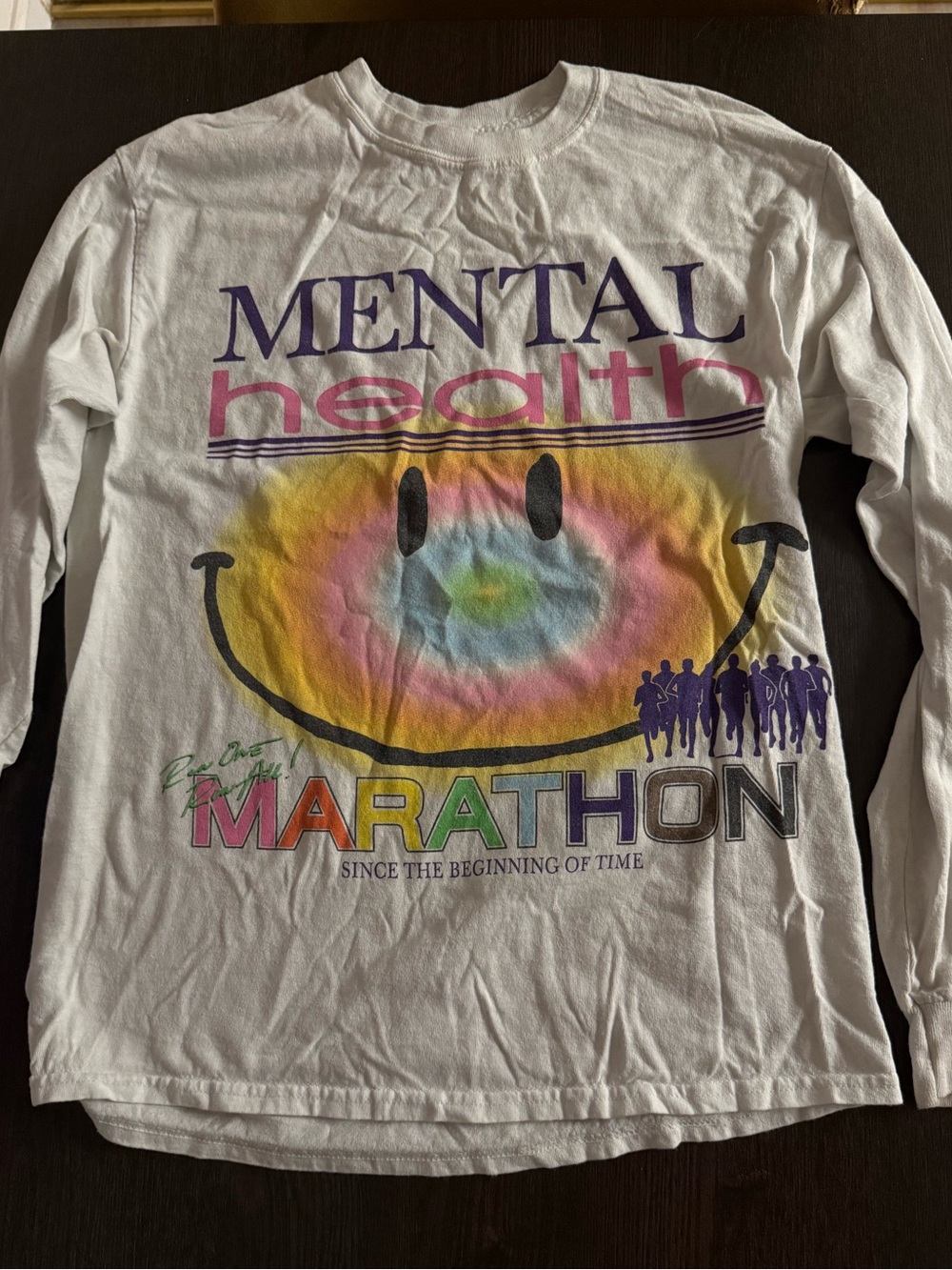 Mental Health Marathon Long Sleeve Graphic T-Shirt - White